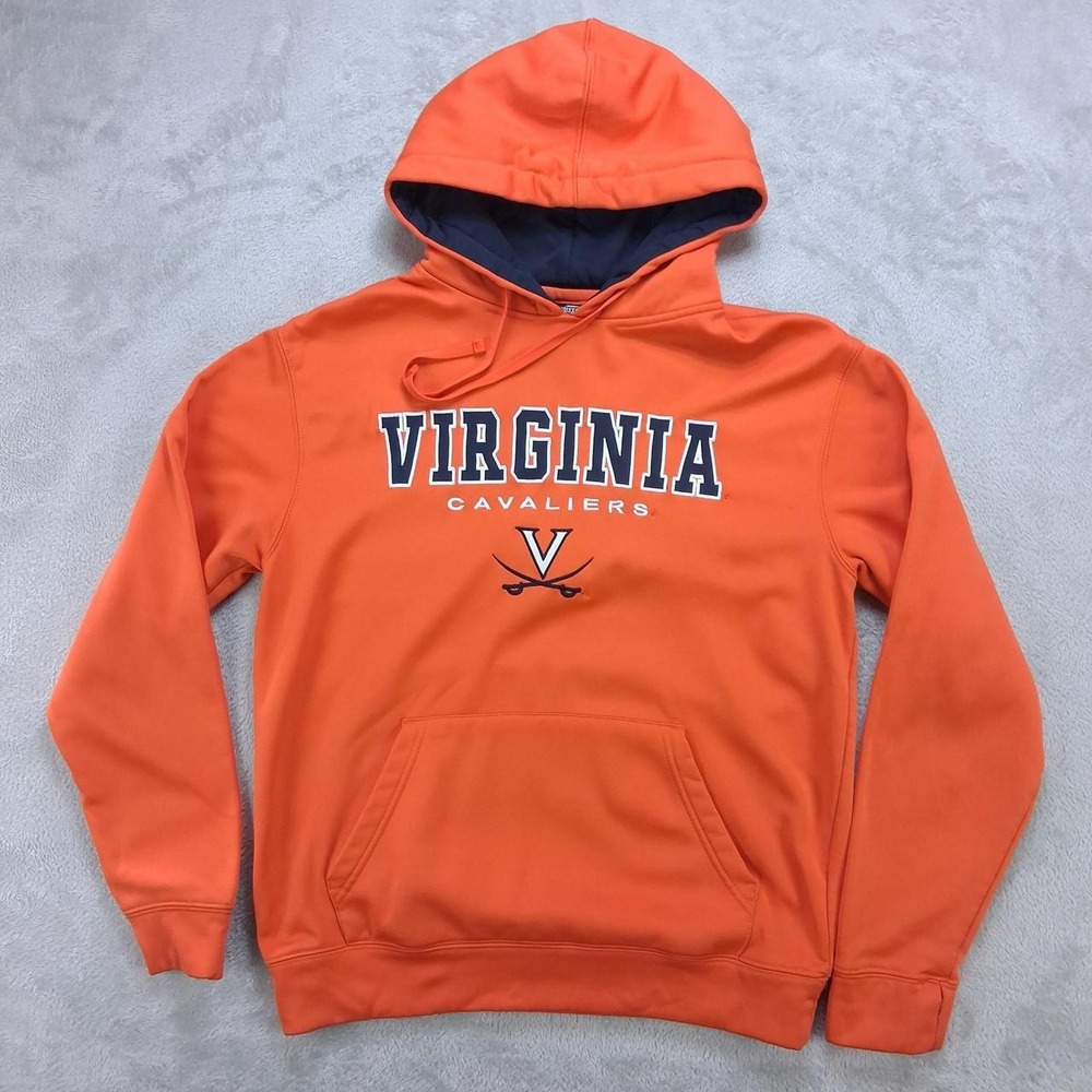 Colosseum Virginia Cavaliers Hoodie Mens Large Orange NCAA Pullover Sweatshirt